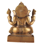 Brass Ganapati Unique Statue | 11" x 7.5" x 4.2" | 5.4 kg | Dull Gold Finish | Distinctive Sacred Form | Temple Grade Art | Jaipurio